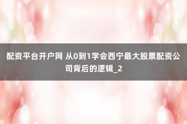 配资平台开户网 从0到1学会西宁最大股票配资公司背后的逻辑_2